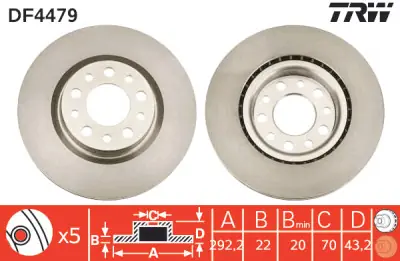 Juego de discos de freno TRW DF4479 TRW DF4479 Última Versión